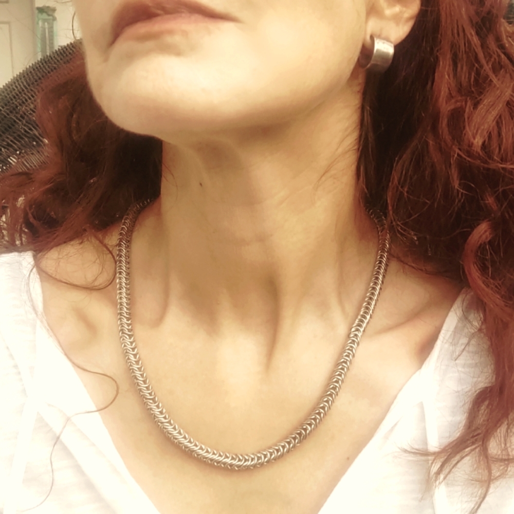 Heavy Vintage Sterling Silver Mexican Unisex Necklace